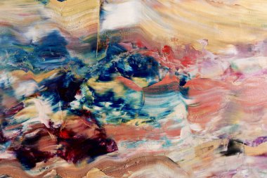 Renkli soyut arka plan duvar kağıdı. Modern motif görsel sanat. Yağlı boya karışımı. Moda el boyama bezi. Duvar dekorasyonu ve duvar resimleri fikri. 3 Boyutlu Doku.