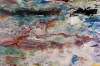 Renkli soyut arka plan duvar kağıdı. Modern motif görsel sanat. Yağlı boya karışımı. Moda el boyama bezi. Duvar dekorasyonu ve duvar resimleri fikri. 3 Boyutlu Doku.