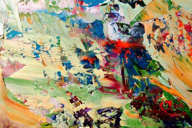 Renkli soyut arka plan duvar kağıdı. Modern motif görsel sanat. Yağlı boya karışımı. Moda el boyama bezi. Duvar dekorasyonu ve duvar resimleri fikri. 3 Boyutlu Doku