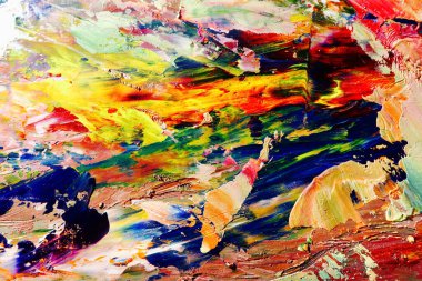 Renkli soyut arka plan duvar kağıdı. Modern motif görsel sanat. Yağlı boya karışımı. Moda el boyama bezi. Duvar dekorasyonu ve duvar resimleri fikri. 3 Boyutlu Doku