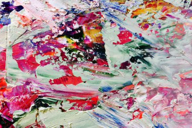 Renkli soyut arka plan duvar kağıdı. Modern motif görsel sanat. Yağlı boya karışımı. Moda el boyama bezi. Duvar dekorasyonu ve duvar resimleri fikri. 3 Boyutlu Doku