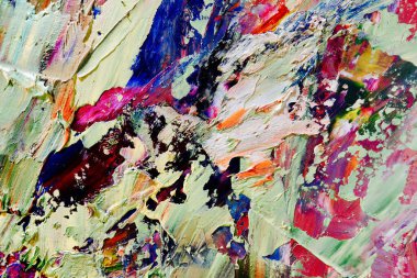 Renkli soyut arka plan duvar kağıdı. Modern motif görsel sanat. Yağlı boya karışımı. Moda el boyama bezi. Duvar dekorasyonu ve duvar resimleri fikri. 3 Boyutlu Doku