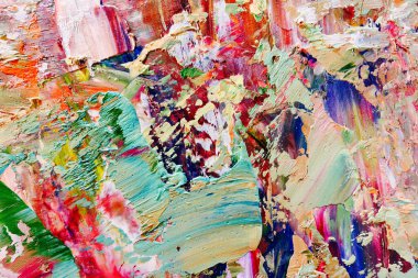 Renkli soyut arka plan duvar kağıdı. Modern motif görsel sanat. Yağlı boya karışımı. Moda el boyama bezi. Duvar dekorasyonu ve duvar resimleri fikri. 3 Boyutlu Doku