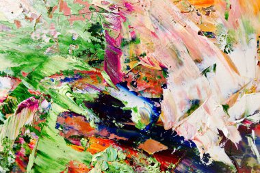 Renkli soyut arka plan duvar kağıdı. Modern motif görsel sanat. Yağlı boya karışımı. Moda el boyama bezi. Duvar dekorasyonu ve duvar resimleri fikri. 3 Boyutlu Doku