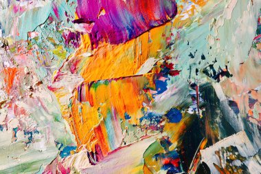 Renkli soyut arka plan duvar kağıdı. Modern motif görsel sanat. Yağlı boya karışımı. Moda el boyama bezi. Duvar dekorasyonu ve duvar resimleri fikri. 3 Boyutlu Doku