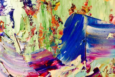 Renkli soyut arka plan duvar kağıdı. Modern motif görsel sanat. Yağlı boya karışımı. Moda el boyama bezi. Duvar dekorasyonu ve duvar resimleri fikri. 3 Boyutlu Doku