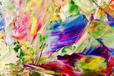 Renkli soyut arka plan duvar kağıdı. Modern motif görsel sanat. Yağlı boya karışımı. Moda el boyama bezi. Duvar dekorasyonu ve duvar resimleri fikri. 3 Boyutlu Doku