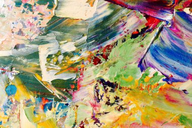 Renkli soyut arka plan duvar kağıdı. Modern motif görsel sanat. Yağlı boya karışımı. Moda el boyama bezi. Duvar dekorasyonu ve duvar resimleri fikri. 3 Boyutlu Doku