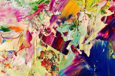 Renkli soyut arka plan duvar kağıdı. Modern motif görsel sanat. Yağlı boya karışımı. Moda el boyama bezi. Duvar dekorasyonu ve duvar resimleri fikri. 3 Boyutlu Doku