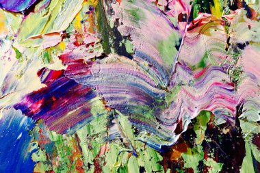 Renkli soyut arka plan duvar kağıdı. Modern motif görsel sanat. Yağlı boya karışımı. Moda el boyama bezi. Duvar dekorasyonu ve duvar resimleri fikri. 3 Boyutlu Doku