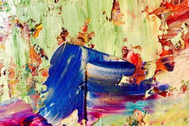 Renkli soyut arka plan duvar kağıdı. Modern motif görsel sanat. Yağlı boya karışımı. Moda el boyama bezi. Duvar dekorasyonu ve duvar resimleri fikri. 3 Boyutlu Doku