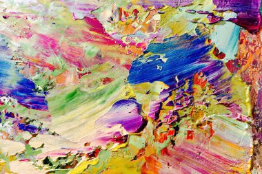 Renkli soyut arka plan duvar kağıdı. Modern motif görsel sanat. Yağlı boya karışımı. Moda el boyama bezi. Duvar dekorasyonu ve duvar resimleri fikri. 3 Boyutlu Doku
