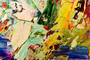 Renkli soyut arka plan duvar kağıdı. Modern motif görsel sanat. Yağlı boya karışımı. Moda el boyama bezi. Duvar dekorasyonu ve duvar resimleri fikri. 3 Boyutlu Doku