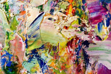 Renkli soyut arka plan duvar kağıdı. Modern motif görsel sanat. Yağlı boya karışımı. Moda el boyama bezi. Duvar dekorasyonu ve duvar resimleri fikri. 3 Boyutlu Doku