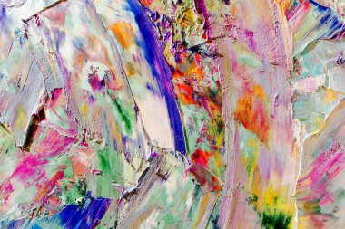 Renkli soyut arka plan duvar kağıdı. Modern motif görsel sanat. Yağlı boya karışımı. Moda el boyama bezi. Duvar dekorasyonu ve duvar resimleri fikri. 3 Boyutlu Doku