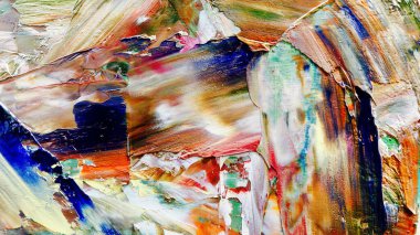 Renkli soyut arka plan duvar kağıdı. Modern motif görsel sanat. Yağlı boya karışımı. Moda el boyama bezi. Duvar dekorasyonu ve duvar resimleri fikri. 3 Boyutlu Doku