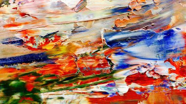 Renkli soyut arka plan duvar kağıdı. Modern motif görsel sanat. Yağlı boya karışımı. Moda el boyama bezi. Duvar dekorasyonu ve duvar resimleri fikri. 3 Boyutlu Doku