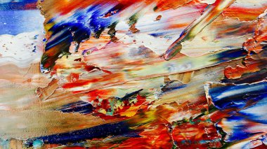 Renkli soyut arka plan duvar kağıdı. Modern motif görsel sanat. Yağlı boya karışımı. Moda el boyama bezi. Duvar dekorasyonu ve duvar resimleri fikri. 3 Boyutlu Doku