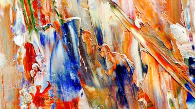 Renkli soyut arka plan duvar kağıdı. Modern motif görsel sanat. Yağlı boya karışımı. Moda el boyama bezi. Duvar dekorasyonu ve duvar resimleri fikri. 3 Boyutlu Doku