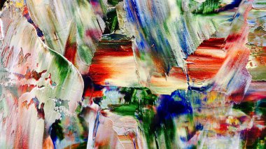 Renkli soyut arka plan duvar kağıdı. Modern motif görsel sanat. Yağlı boya karışımı. Moda el boyama bezi. Duvar dekorasyonu ve duvar resimleri fikri. 3 Boyutlu Doku