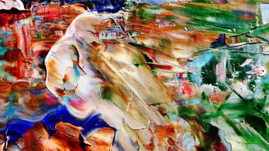 Renkli soyut arka plan duvar kağıdı. Modern motif görsel sanat. Yağlı boya karışımı. Moda el boyama bezi. Duvar dekorasyonu ve duvar resimleri fikri. 3 Boyutlu Doku