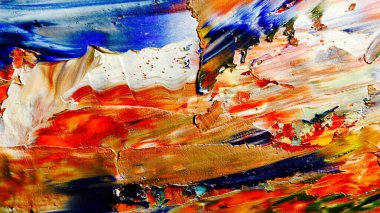 Renkli soyut arka plan duvar kağıdı. Modern motif görsel sanat. Yağlı boya karışımı. Moda el boyama bezi. Duvar dekorasyonu ve duvar resimleri fikri. 3 Boyutlu Doku