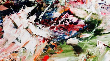 Renkli soyut arka plan duvar kağıdı. Modern motif görsel sanat. Yağlı boya karışımı. Moda el boyama bezi. Duvar dekorasyonu ve duvar resimleri fikri. 3 Boyutlu Doku