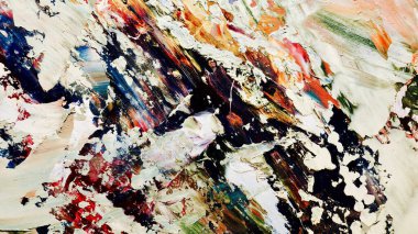 Renkli soyut arka plan duvar kağıdı. Modern motif görsel sanat. Yağlı boya karışımı. Moda el boyama bezi. Duvar dekorasyonu ve duvar resimleri fikri. 3 Boyutlu Doku