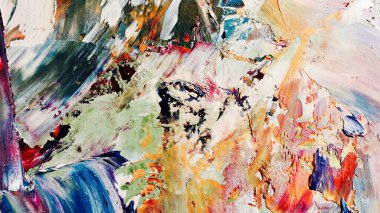 Renkli soyut arka plan duvar kağıdı. Modern motif görsel sanat. Yağlı boya karışımı. Moda el boyama bezi. Duvar dekorasyonu ve duvar resimleri fikri. 3 Boyutlu Doku