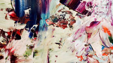 Renkli soyut arka plan duvar kağıdı. Modern motif görsel sanat. Yağlı boya karışımı. Moda el boyama bezi. Duvar dekorasyonu ve duvar resimleri fikri. 3 Boyutlu Doku