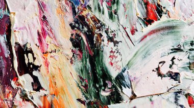 Renkli soyut arka plan duvar kağıdı. Modern motif görsel sanat. Yağlı boya karışımı. Moda el boyama bezi. Duvar dekorasyonu ve duvar resimleri fikri. 3 Boyutlu Doku