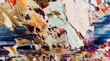 Renkli soyut arka plan duvar kağıdı. Modern motif görsel sanat. Yağlı boya karışımı. Moda el boyama bezi. Duvar dekorasyonu ve duvar resimleri fikri. 3 Boyutlu Doku