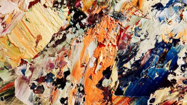 Renkli soyut arka plan duvar kağıdı. Modern motif görsel sanat. Yağlı boya karışımı. Moda el boyama bezi. Duvar dekorasyonu ve duvar resimleri fikri. 3 Boyutlu Doku