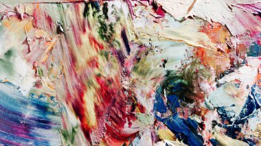 Renkli soyut arka plan duvar kağıdı. Modern motif görsel sanat. Yağlı boya karışımı. Moda el boyama bezi. Duvar dekorasyonu ve duvar resimleri fikri. 3 Boyutlu Doku