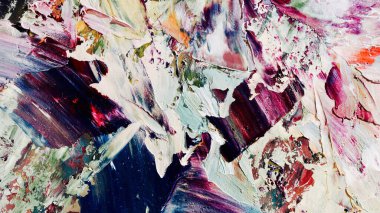 Renkli soyut arka plan duvar kağıdı. Modern motif görsel sanat. Yağlı boya karışımı. Moda el boyama bezi. Duvar dekorasyonu ve duvar resimleri fikri. 3 Boyutlu Doku