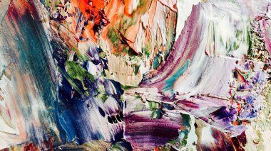 Renkli soyut arka plan duvar kağıdı. Modern motif görsel sanat. Yağlı boya karışımı. Moda el boyama bezi. Duvar dekorasyonu ve duvar resimleri fikri. 3 Boyutlu Doku