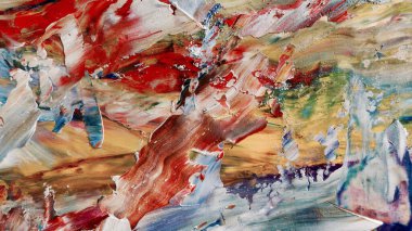 Renkli soyut arka plan duvar kağıdı. Modern motif görsel sanat. Yağlı boya karışımı. Moda el boyama bezi. Duvar dekorasyonu ve duvar resimleri fikri. 3 Boyutlu Doku