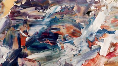 Renkli soyut arka plan duvar kağıdı. Modern motif görsel sanat. Yağlı boya karışımı. Moda el boyama bezi. Duvar dekorasyonu ve duvar resimleri fikri. 3 Boyutlu Doku