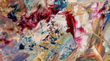 Renkli soyut arka plan duvar kağıdı. Modern motif görsel sanat. Yağlı boya karışımı. Moda el boyama bezi. Duvar dekorasyonu ve duvar resimleri fikri. 3 Boyutlu Doku