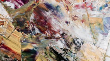 Renkli soyut arka plan duvar kağıdı. Modern motif görsel sanat. Yağlı boya karışımı. Moda el boyama bezi. Duvar dekorasyonu ve duvar resimleri fikri. 3 Boyutlu Doku