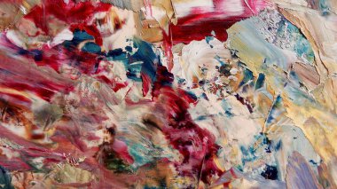 Renkli soyut arka plan duvar kağıdı. Modern motif görsel sanat. Yağlı boya karışımı. Moda el boyama bezi. Duvar dekorasyonu ve duvar resimleri fikri. 3 Boyutlu Doku