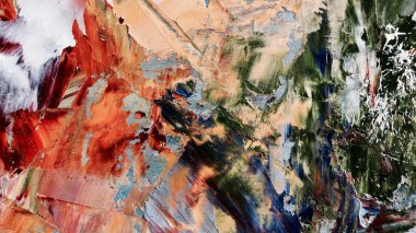 Renkli soyut arka plan duvar kağıdı. Modern motif görsel sanat. Yağlı boya karışımı. Moda el boyama bezi. Duvar dekorasyonu ve duvar resimleri fikri. 3 Boyutlu Doku