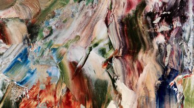 Renkli soyut arka plan duvar kağıdı. Modern motif görsel sanat. Yağlı boya karışımı. Moda el boyama bezi. Duvar dekorasyonu ve duvar resimleri fikri. 3 Boyutlu Doku