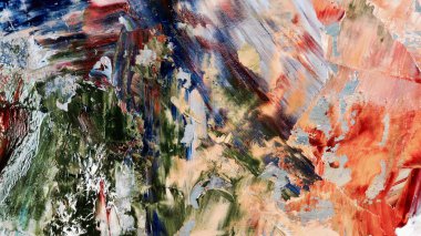 Renkli soyut arka plan duvar kağıdı. Modern motif görsel sanat. Yağlı boya karışımı. Moda el boyama bezi. Duvar dekorasyonu ve duvar resimleri fikri. 3 Boyutlu Doku