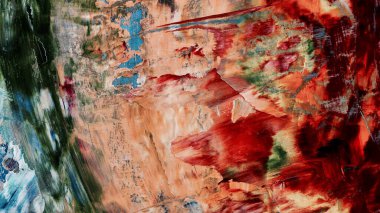 Renkli soyut arka plan duvar kağıdı. Modern motif görsel sanat. Yağlı boya karışımı. Moda el boyama bezi. Duvar dekorasyonu ve duvar resimleri fikri. 3 Boyutlu Doku