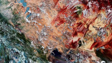 Renkli soyut arka plan duvar kağıdı. Modern motif görsel sanat. Yağlı boya karışımı. Moda el boyama bezi. Duvar dekorasyonu ve duvar resimleri fikri. 3 Boyutlu Doku