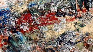 Renkli soyut arka plan duvar kağıdı. Modern motif görsel sanat. Yağlı boya karışımı. Moda el boyama bezi. Duvar dekorasyonu ve duvar resimleri fikri. 3 Boyutlu Doku