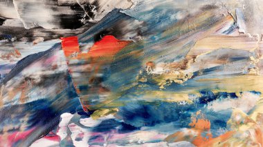 Renkli soyut arka plan duvar kağıdı. Modern motif görsel sanat. Yağlı boya karışımı. Moda el boyama bezi. Duvar dekorasyonu ve duvar resimleri fikri. 3 Boyutlu Doku