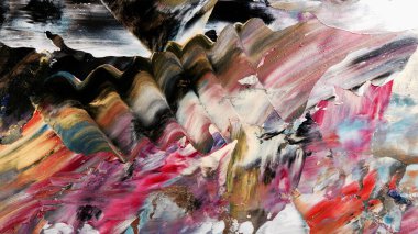 Renkli soyut arka plan duvar kağıdı. Modern motif görsel sanat. Yağlı boya karışımı. Moda el boyama bezi. Duvar dekorasyonu ve duvar resimleri fikri. 3 Boyutlu Doku