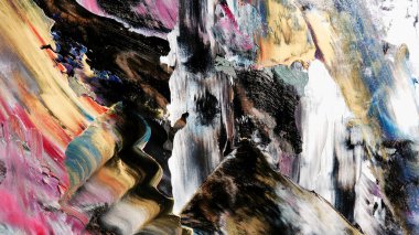 Renkli soyut arka plan duvar kağıdı. Modern motif görsel sanat. Yağlı boya karışımı. Moda el boyama bezi. Duvar dekorasyonu ve duvar resimleri fikri. 3 Boyutlu Doku